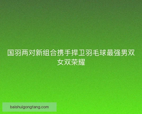 国羽两对新组合携手捍卫羽毛球最强男双女双荣耀